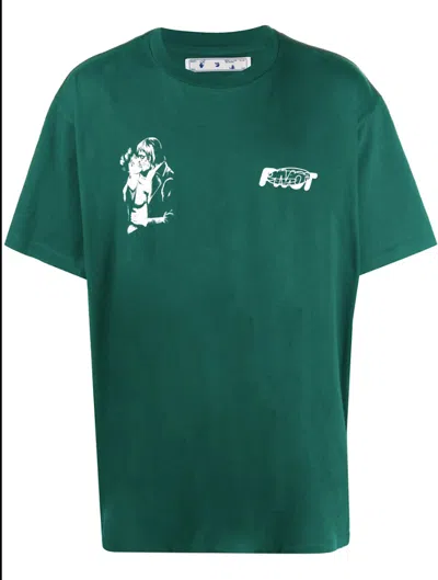 Pre-owned Off-white Men's Offwhite Kiss 21 Print Tee Shirt In Green
