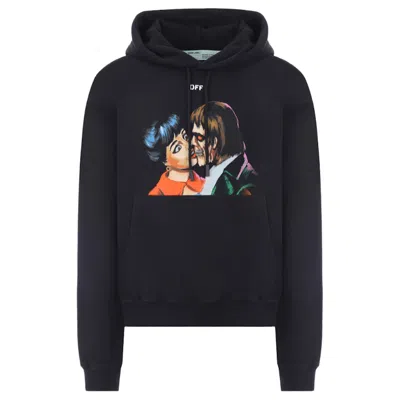 Pre-owned Off-white Men's Offwhite Kiss' Graphic Print Hoodie In Black
