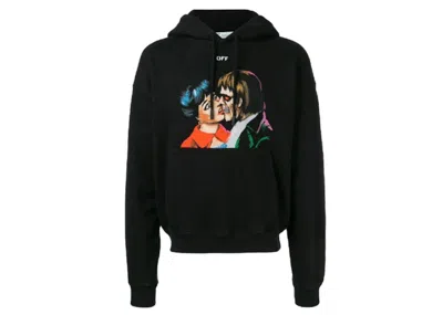 Pre-owned Off-white Men's Offwhite Kiss Over Printed Hoodie In Black
