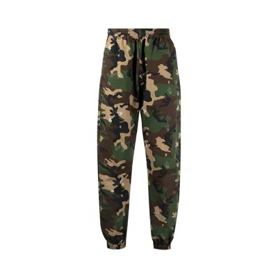 Pre-owned Off-white Men's Offwhite Logo Camo Casual Pants In Camo Green