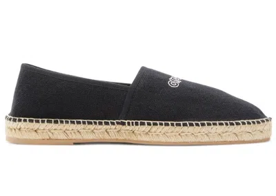 Pre-owned Off-white Men's Offwhite Logo Canvas Espadrilles Sneakers In Black