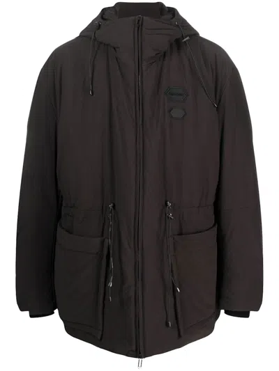 Pre-owned Off-white Men's Offwhite Logopatch Padded Jacket In Black