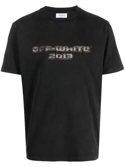 Pre-owned Off-white Men's Offwhite Logoprint Cotton T-shirt In Black