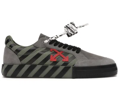 Pre-owned Off-white Men's Offwhite Low Vulc Sneakers In Khaki/red