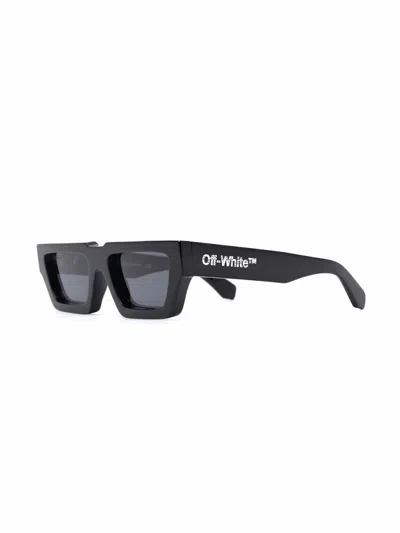 Pre-owned Off-white Men's Offwhite Manchester Rectangular Frame Sunglasses In Black/dark Grey/white (oeri002y21pla001100