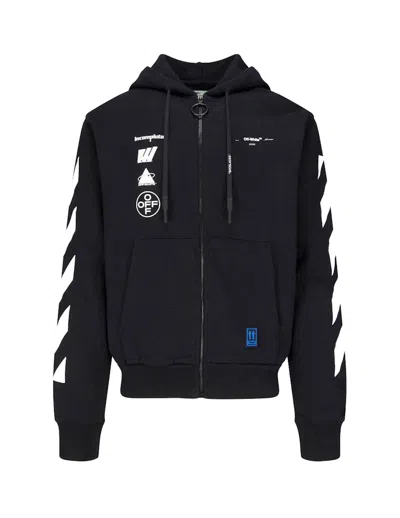 Pre-owned Off-white Men's Offwhite Mariana De Silva Zipped Hoodie In Black