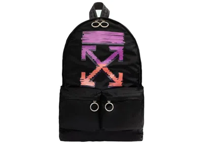 Pre-owned Off-white Men's Offwhite Marker Arrow Easy Backpack In Black Fuschia