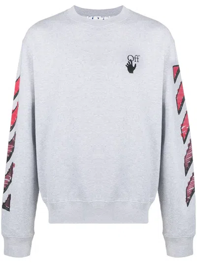 Pre-owned Off-white Men's Offwhite Marker Arrows Crewneck Sweatshirt In Grey