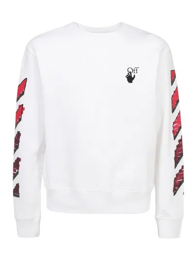 Pre-owned Off-white Men's Offwhite Marker Arrows Crewneck Sweatshirt In White Red