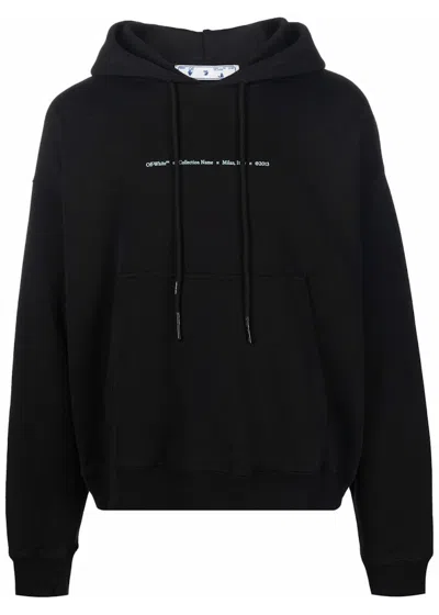Pre-owned Off-white Men's Offwhite Marker Skate Hooded Sweatshirt In Black Blue