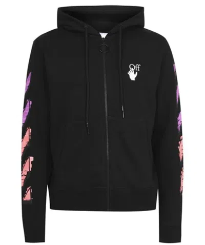 Pre-owned Off-white Men's Offwhite Marker Zip Hoodie In Black