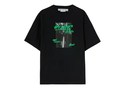 Pre-owned Off-white Men's Offwhite Metro Type Over Skate Short Sleeve Tee Shirt In Black/green