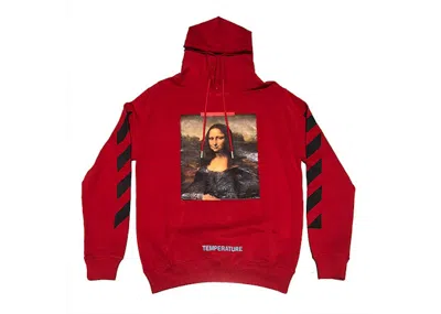 Pre-owned Off-white Men's Offwhite Mona Lisa Temperature Hoodie In Red