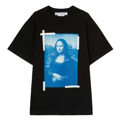 Pre-owned Off-white Men's Offwhite Monalisa Over Short Sleeve Tee Shirt In Black/blue