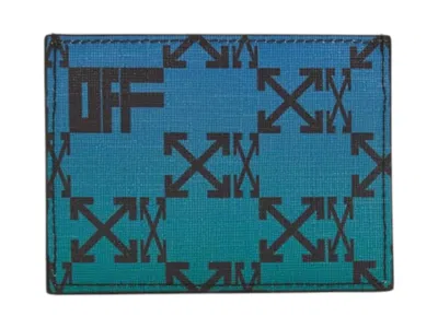 Pre-owned Off-white Men's Offwhite Monogram Allover Simple Card Case In Blue