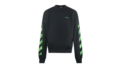 Pre-owned Off-white Men's Offwhite Moon Tab Design Oversized Fit Sweatshirt In Black