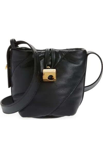 Pre-owned Off-white Men's Offwhite Nailed Quilted Leather Bucket Bag In Black
