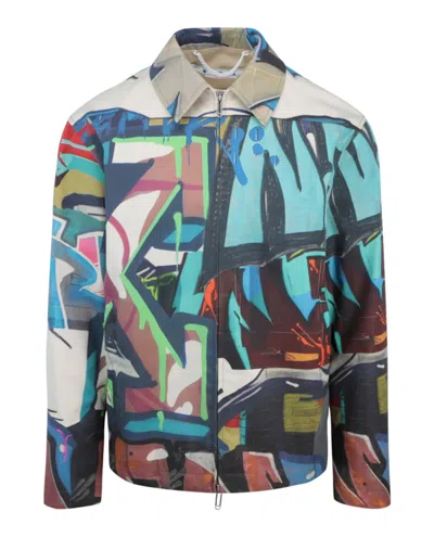 Pre-owned Off-white Men's Offwhite Neen Allover Harrington Jacket In Multi