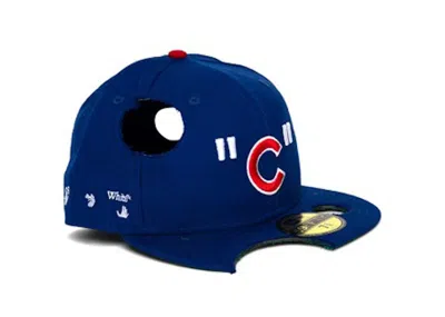 Pre-owned Off-white Men's Offwhite New Era Chicago Cubs Fitted Hat In Blue/red