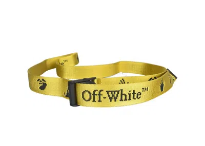 Pre-owned Off-white Men's Offwhite New Logo Industrial Belt Belt In Yellow Black