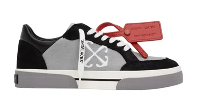 Pre-owned Off-white Men's Offwhite New Low Vulcanized Sneakers In Grey Black