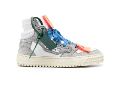 Pre-owned Off-white Men's Offwhite Off Court 3.0 Hightop Grey Glitter White Sneakers In Multi