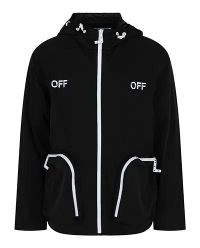 Pre-owned Off-white Men's Offwhite Off Stampe Minimal Windbreaker Jacket In Black