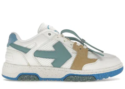 Pre-owned Off-white Men's Offwhite Out Of Office Low Slim White University Blue Sneakers In White Blue In Multi
