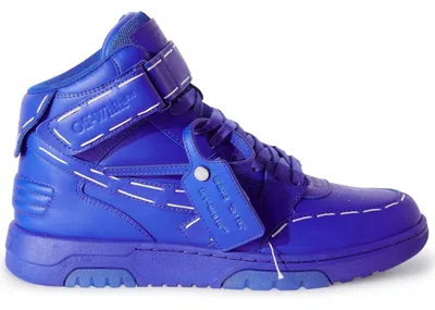 Pre-owned Off-white Men's Offwhite Out Of Office Low Sneakers In Sartorial Stitching Mid Top Blue Blue