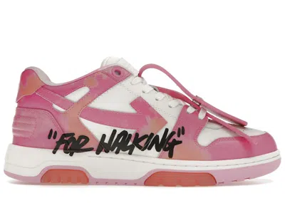Pre-owned Off-white Men's Offwhite Out Of Office Ooo "for Walking" Low Tops Tie Dye Sneakers In Pink