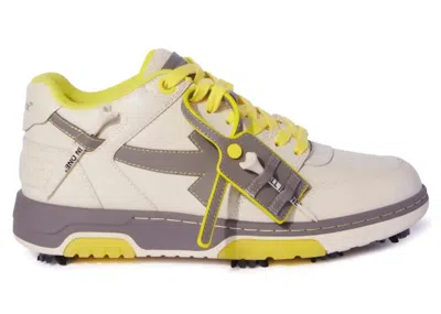 Pre-owned Off-white Men's Offwhite Out Of Office Ooo Low Tops Golf Paris Hilinski Sneakers In Gray/yellow