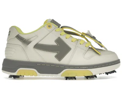 Pre-owned Off-white Men's Offwhite Out Of Office Ooo Low Tops Golf Paris Hilinski Sneakers In Gray/yellow