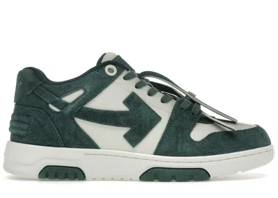 Pre-owned Off-white Men's Offwhite Out Of Office "ooo" Low Tops Suede Sneakers In Jet Green/ecru