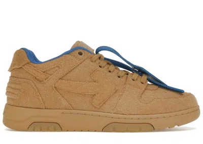 Pre-owned Off-white Men's Offwhite Out Of Office Ooo Low Tops Wool Sneakers In Camel/blue In Multi