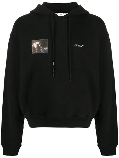 Pre-owned Off-white Men's Offwhite Oversize Fit Caravaggio Angel Hoodie In Black