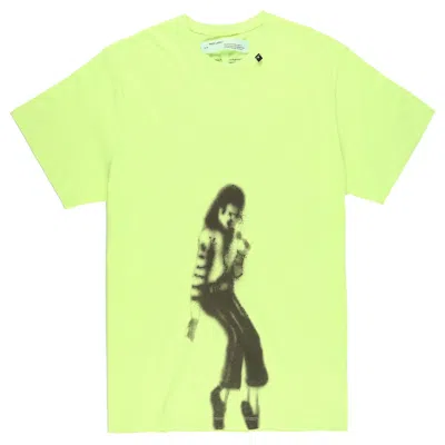 Pre-owned Off-white Men's Offwhite Oversized Michael Jackson Graphic Print T-shirt In Fluo Yellow/black In Multi