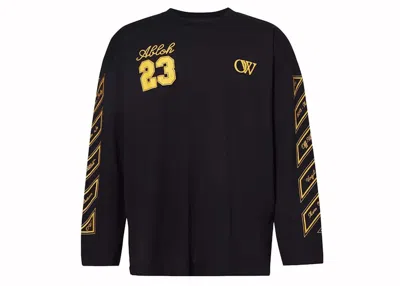 Pre-owned Off-white Men's Offwhite Ow 23 Wide Long Sleeve Tee Shirt In Black/gold Fusion In Multi