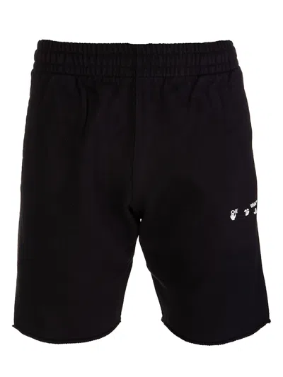 Pre-owned Off-white Men's Offwhite Ow Logo Sweat Shorts In Black/white Fw21 In Multi