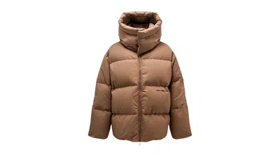 Pre-owned Off-white Men's Offwhite Ow Race Canvas Camel Puffer Jacket In Beige In Sand