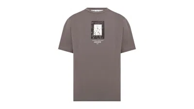 Pre-owned Off-white Men's Offwhite Paint Mirror Logo Slim Fit T-shirt In Grey In Gray