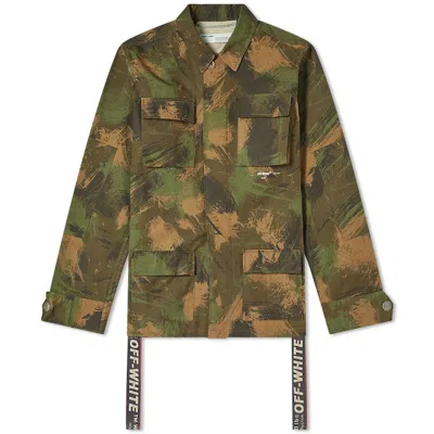 Pre-owned Off-white Men's Offwhite Paintbrush Field Jacket In Camouflage In Multi