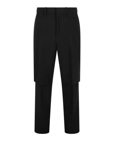 Pre-owned Off-white Men's Offwhite Panama Doublelayered Trousers In Black