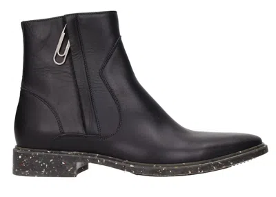 Pre-owned Off-white Men's Offwhite Paperclip Zipup Ankle Boots Sneakers In Black