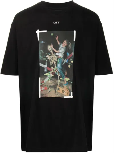 Pre-owned Off-white Men's Offwhite Pascal Painting Print Tee Shirt In Black