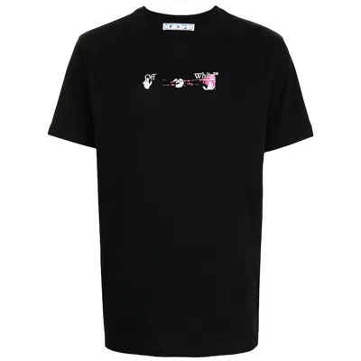 Pre-owned Off-white Men's Offwhite Pink Acrylic Arrow Slim Tee Shirt In Black
