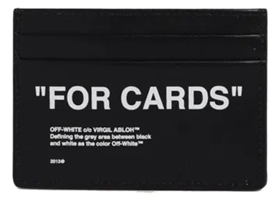 Pre-owned Off-white Men's Offwhite Quote "for Cards" Card Holder (2 Slot) In Black