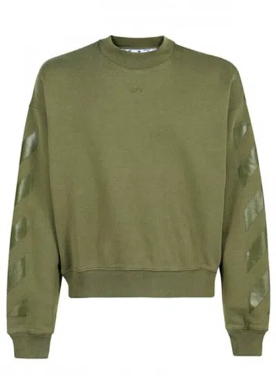 Pre-owned Off-white Men's Offwhite Rubber Arrows Crewneck Sweatshirt In Green