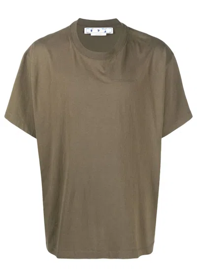 Pre-owned Off-white Men's Offwhite Rubber Diagonals Oversized T-shirt In Army Green