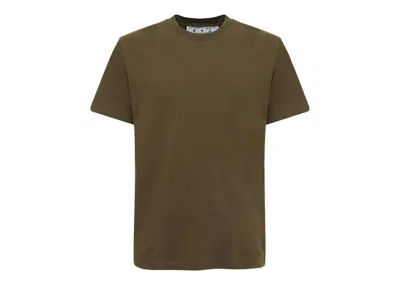 Pre-owned Off-white Men's Offwhite Rubber Diagonals Slim Fit T-shirt In Army Green