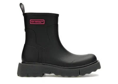 Pre-owned Off-white Men's Offwhite Rubber Rain Boot Sneakers In Black